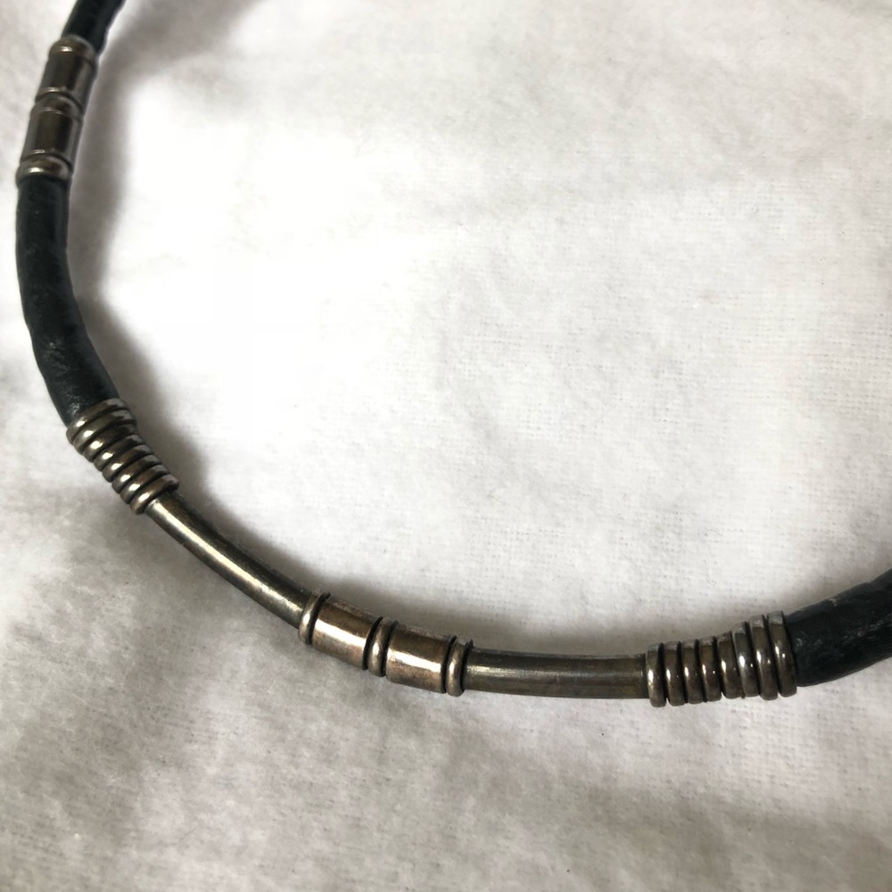 Mexican necklace silver 925 leather